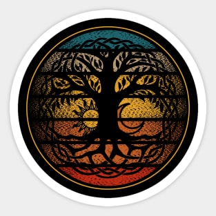 Vintage Tree of Life Sun and Moon Celtic Knot Sticker